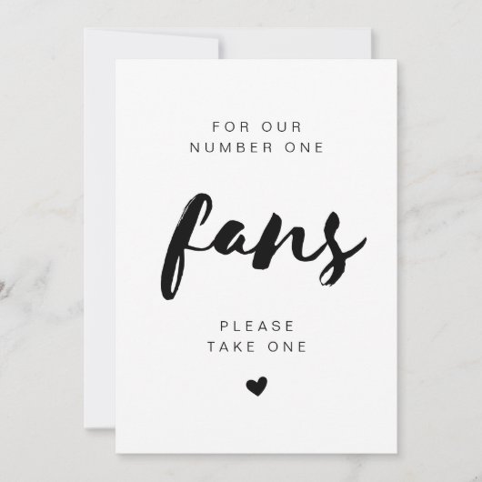 Invitation Panneau de mariage SAMMI Minimal Take A Fan (Devant)