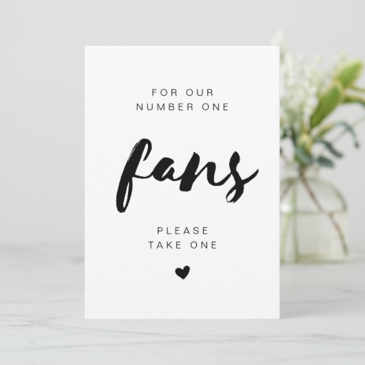 Invitation Panneau de mariage SAMMI Minimal Take A Fan (Debout devant)