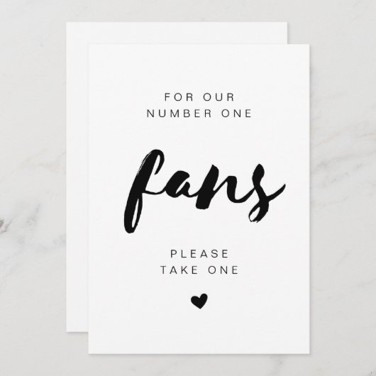 Invitation Panneau de mariage SAMMI Minimal Take A Fan (Devant / Derrière)