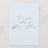 Invitation Panneau de mariage 'Script Bleu, Trouvez Votre Pla (Devant)