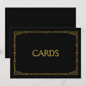Invitation Panneau de mariage style Art Déco "Cartes" doré (Devant / Derrière)