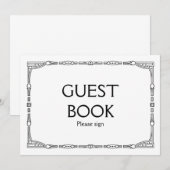 Invitation Panneau de mariage style Art déco "Livre d'or" (Devant / Derrière)