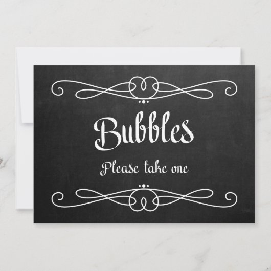 Invitation Panneau de mariage sur tableau noir "Bubbles" (Devant)