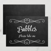 Invitation Panneau de mariage sur tableau noir "Bubbles" (Devant / Derrière)