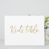 Invitation Panneau de mariage "Table des enfants" | Lettres d (Debout devant)
