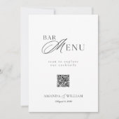 Invitation Panneau de menu de bar à code QR noir et blanc mod (Devant)
