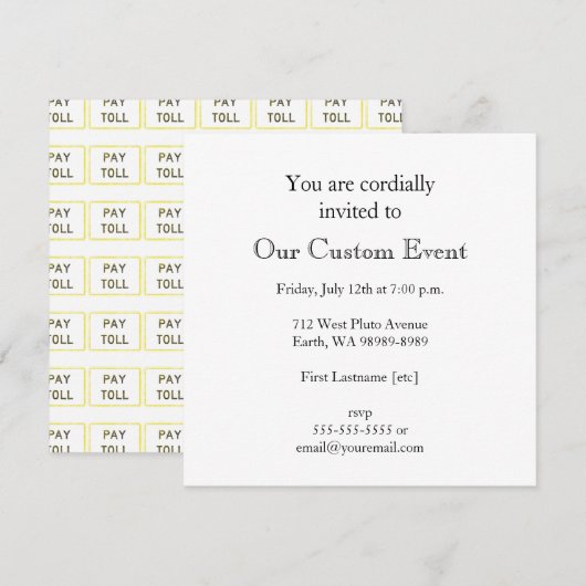 Invitation Panneau de paie (Devant / Derrière)