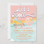 Invitation Panneau de Paix Anniversaire Retro Roller (Devant)