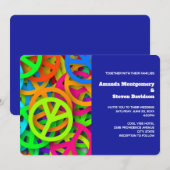 Invitation Panneau de Paix Motif Super 60 Vibe Mariage (Devant / Derrière)