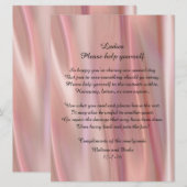 Invitation Panneau de panier de mariage à aspect satin rose (Devant / Derrière)