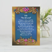 Invitation Panneau de panier de mariage à cadre floral doré o (Debout devant)