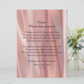 Invitation Panneau de panier de mariage en satin rose (Debout devant)