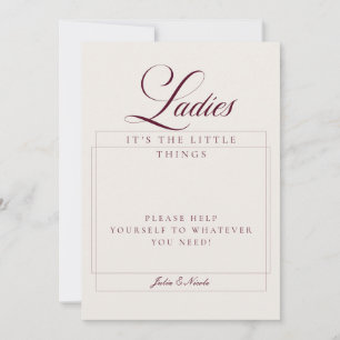 Invitation Panneau de panier de salle de bain pour dames en i