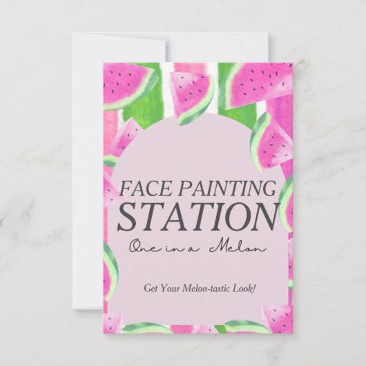 Invitation Panneau de pastèque One in Melon Face Paint Statio (Devant)