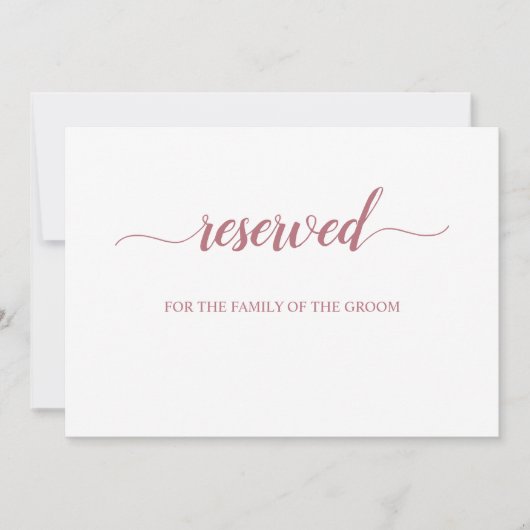 Invitation Panneau de placement de mariage réservé écriture R (Devant)