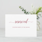 Invitation Panneau de placement de mariage réservé écriture R (Debout devant)