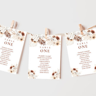 Invitation Panneau de plan de table de mariage floral bohème