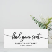 Invitation Panneau de Plan de Table de Mariage Trouvez Votre (Debout devant)