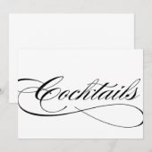 Invitation Panneau de réception de mariage cocktails écriture (Devant / Derrière)
