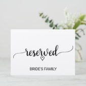 Invitation Panneau de réservation de calligraphie Kraft simpl (Debout devant)