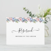 Invitation Panneau de réservation de jardin d'été floral aqua (Debout devant)