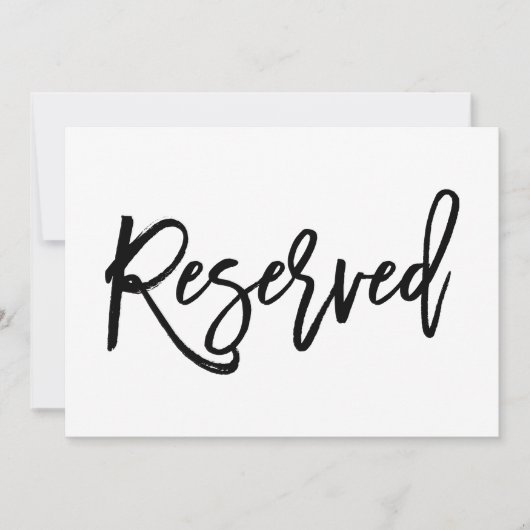 Invitation Panneau de réservation de mariage chic écrit à la (Devant)