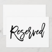 Invitation Panneau de réservation de mariage chic écrit à la (Devant / Derrière)