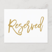 Panneau de réservation de mariage en or chic écrit