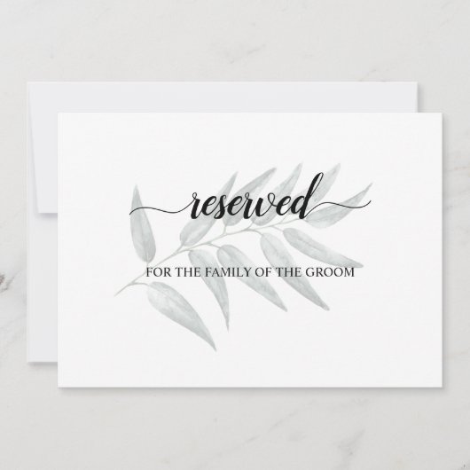 Invitation Panneau de réservation de sièges de mariage aux fe (Devant)