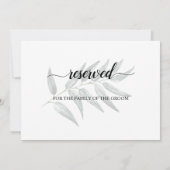 Invitation Panneau de réservation de sièges de mariage aux fe (Dos)