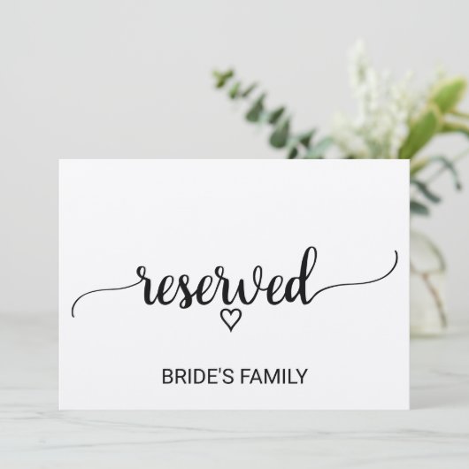 Invitation Panneau de réservation simple en calligraphie Kraf (Debout devant)