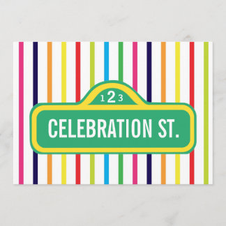 Invitation panneau de rue couleurs primaires pluie parti mode