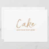Invitation Panneau de saveurs de gâteau de mariage | Rose dor (Devant / Derrière)