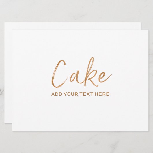 Invitation Panneau de saveurs de gâteau de mariage | Rose dor (Devant / Derrière)