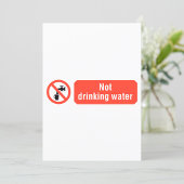 Invitation Panneau de sécurité pour eau non potable