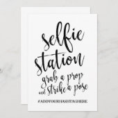 Invitation Panneau de Selfie Station Noir et Blanc Pas Cher (Devant / Derrière)