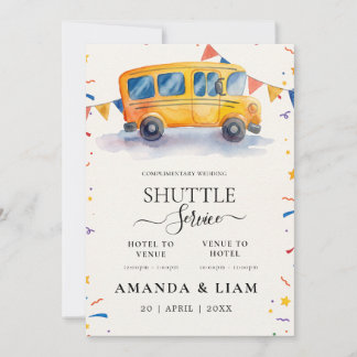 Invitation Panneau de service de navette de mariage moderne é