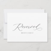 Invitation Panneau de siège de mariage élégant réservé (Devant)