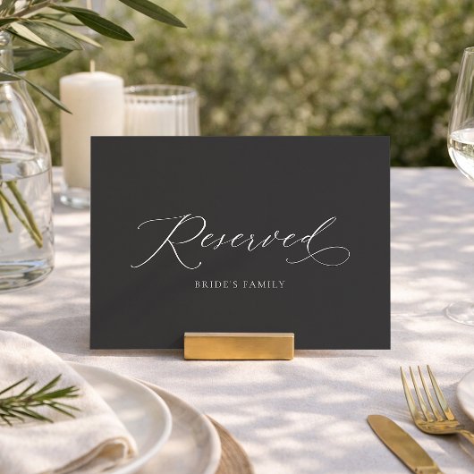 Invitation Panneau de siège de mariage élégant réservé