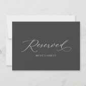 Invitation Panneau de siège de mariage élégant réservé (Dos)