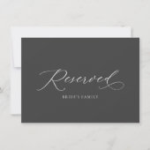 Invitation Panneau de siège de mariage élégant réservé (Devant)