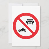Invitation Panneau de signalisation 'Aucun véhicule' (Devant)