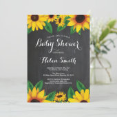 Invitation Panneau de signalisation Baby shower Sunflowers In (Debout devant)