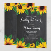 Invitation Panneau de signalisation Baby shower Sunflowers In (Devant / Derrière)