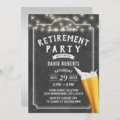 Invitation Panneau de signalisation Retraite Beer Cheers Stri (Devant / Derrière)