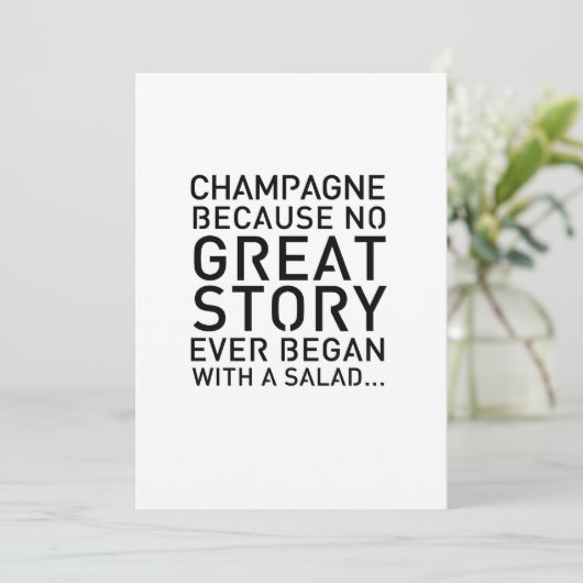 Invitation Panneau de table 5x7 moderne Champagne parce que (Debout devant)