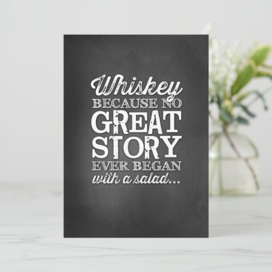 Invitation Panneau de table 5x7 tableau noir Whisky Parce que (Debout devant)