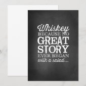 Invitation Panneau de table 5x7 tableau Whiskey Because (Devant / Derrière)