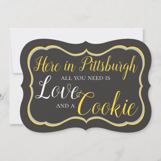 Invitation Panneau de table de cookies de Pittsburgh (Dos)