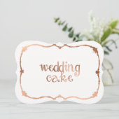 Invitation Panneau de table de gâteau de mariage à effet or r (Debout devant)